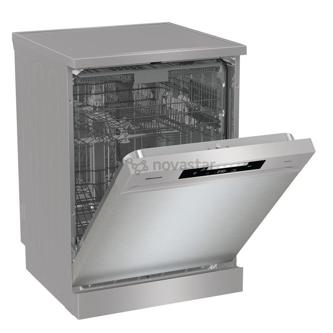 Hisense, 16 комплектов посуды, ширина 60 см, серый - Отдельностоящая посудомоечная машина