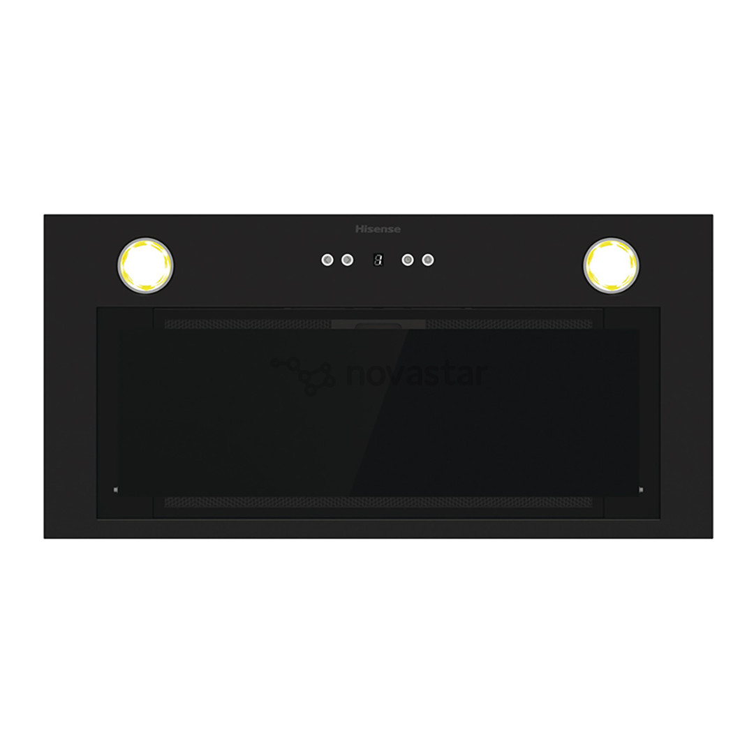Hisense, 650 m³/val., plotis 60 cm, juodas - Įmontuojamas gartraukis