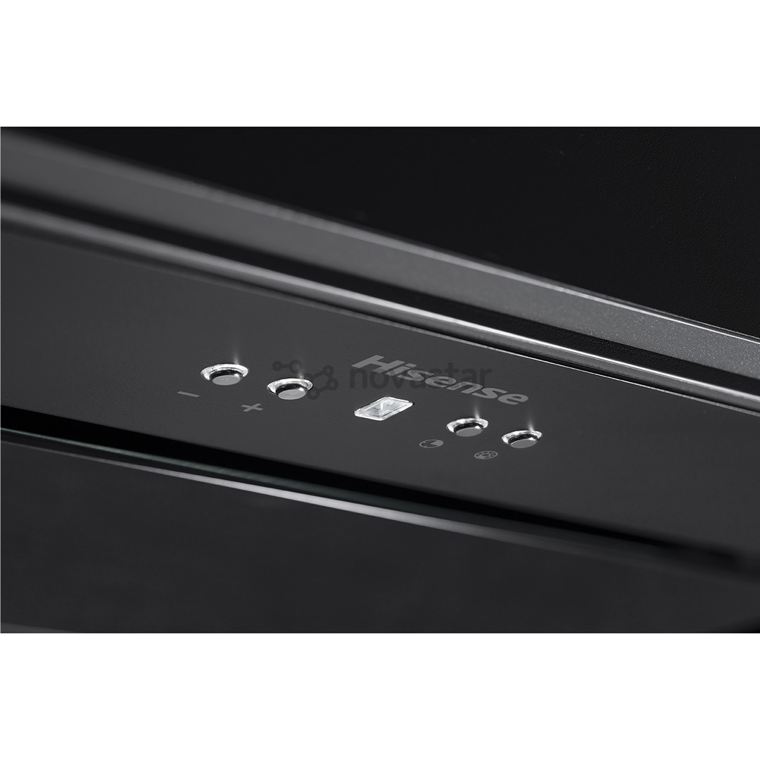 Hisense, 650 m³/val., plotis 60 cm, juodas - Įmontuojamas gartraukis