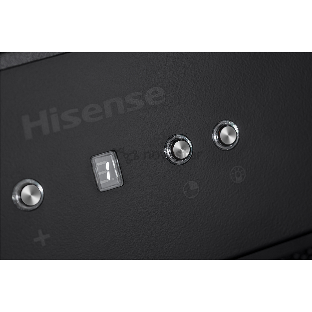 Hisense, 650 m³/val., plotis 60 cm, juodas - Įmontuojamas gartraukis