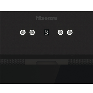 Hisense, 650 m³/val., plotis 60 cm, juodas - Įmontuojamas gartraukis