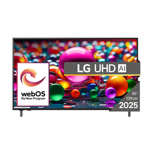 LG UHD AI UA75, 55'', 4K UHD, LED LCD, juodas - Televizorius 55UA75003LA.AEU