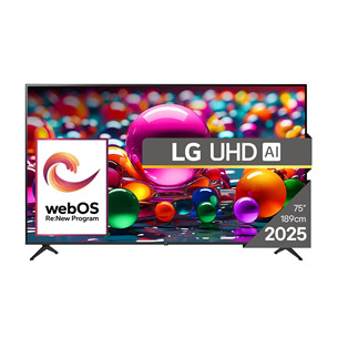 LG UHD AI UA75, 75'', 4K UHD, LED LCD, black - TV 75UA75006LA.AEUQ