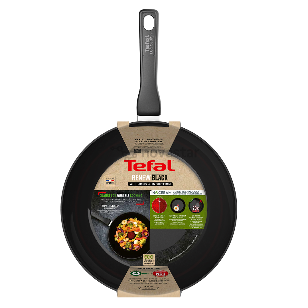 Tefal Renew, 28 cm, black - Wok pan