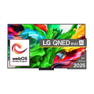 LG QNED86 evo AI, 86'', 4K UHD, QNED, Mini LED, черный - Телевизор 86QNED86A3A.AEU