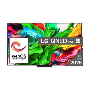 LG QNED86 evo AI, 86'', 4K UHD, QNED, Mini LED, black - TV