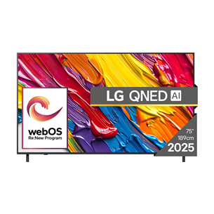 LG QNED82 AI, 75'', 4K UHD, QNED, black - TV 75QNED82A3B.AEU