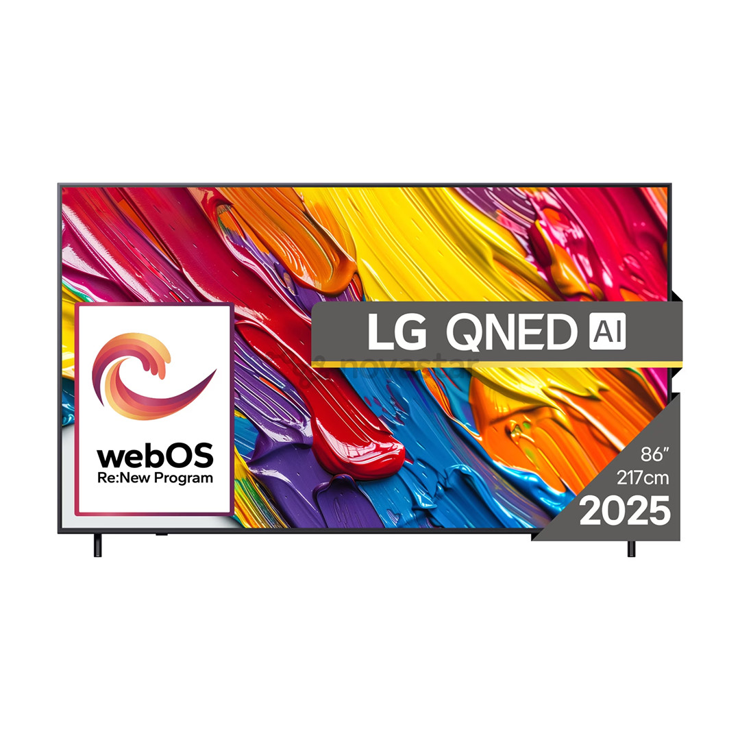 LG QNED82 AI, 86'', 4K UHD, QNED, juodas - Televizorius