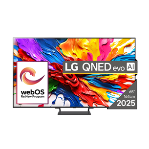 LG QNED93 evo AI, 65'', 4K UHD, QLED, Mini LED, juodas - Televizorius