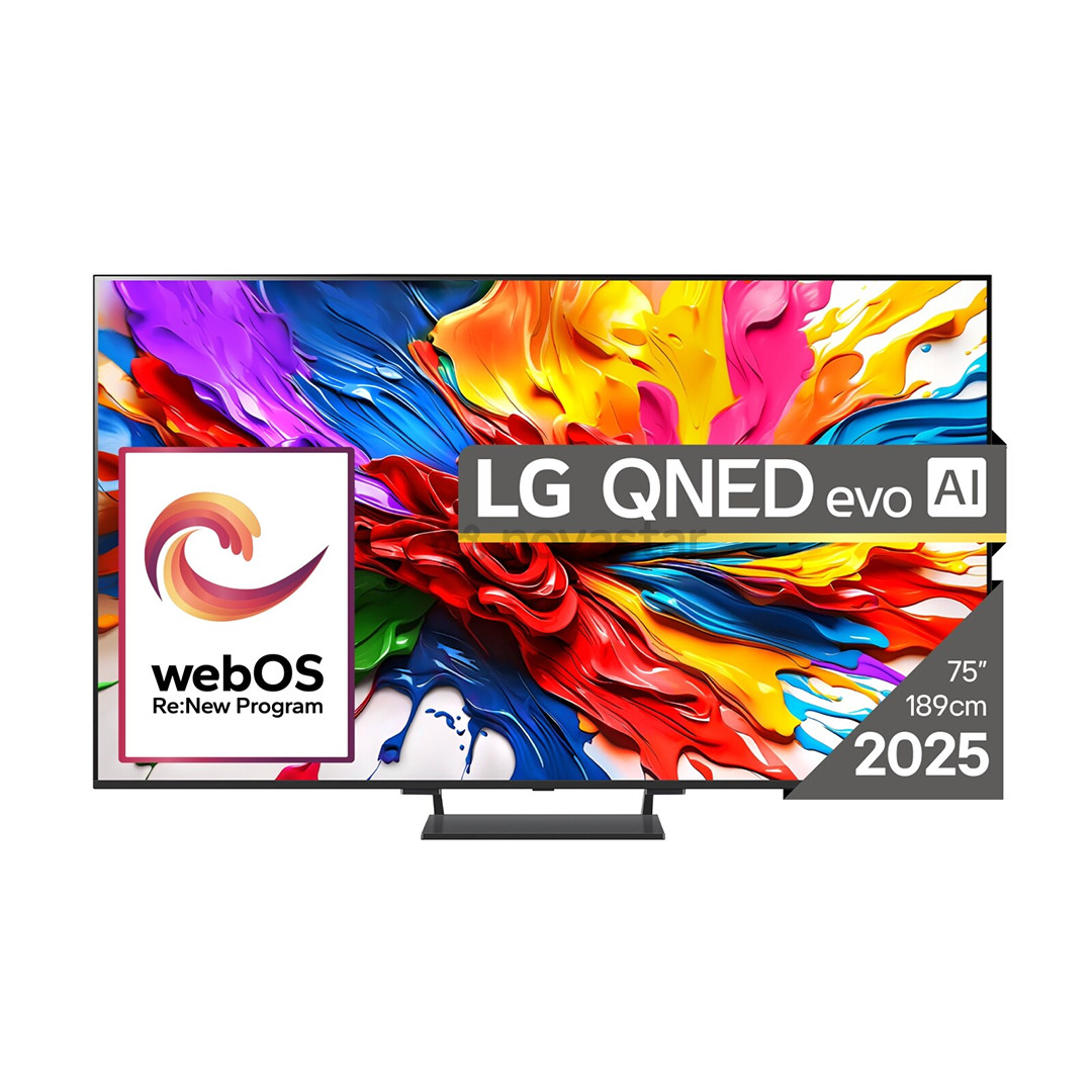 LG QNED93 evo AI, 75'', 4K UHD, QLED, Mini LED, черный - Телевизор