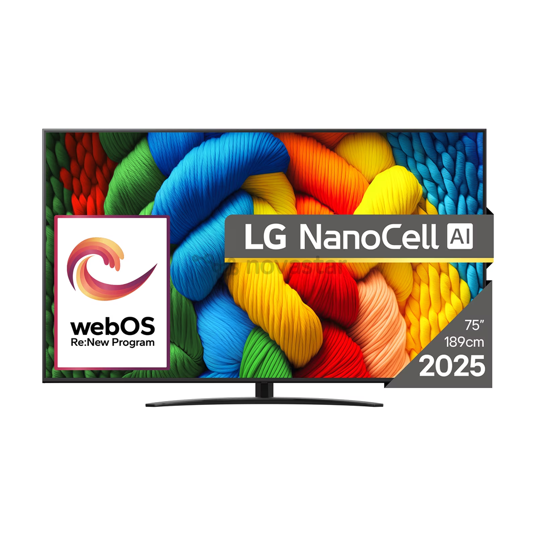 LG NANO81 AI, 75'', LED LCD, NanoCell, black - TV