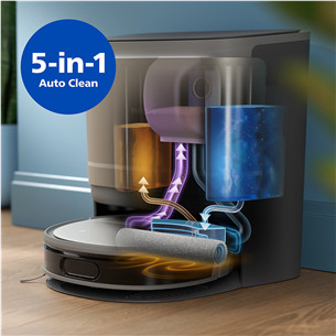 Philips HomeRun 9000 series, wet & dry, pilkas - Dulkių siurblys robotas