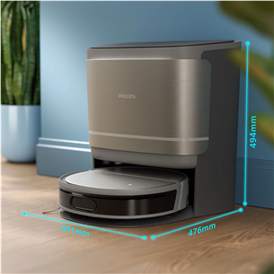 Philips HomeRun 9000 Series, сухая и влажная уборка, серый - Робот-пылесос