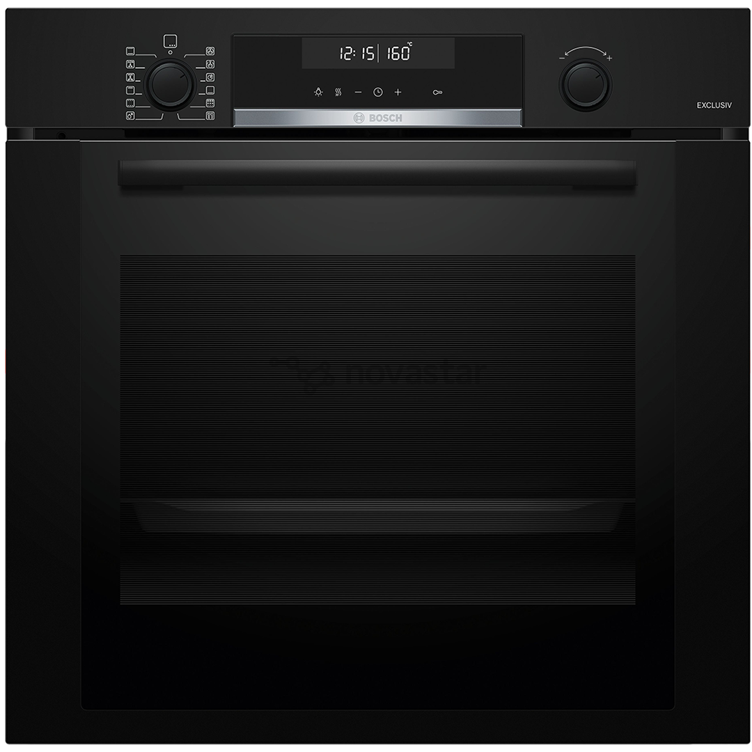 Bosch, 71 L, pyrolytic cleaning, black - Built-in oven