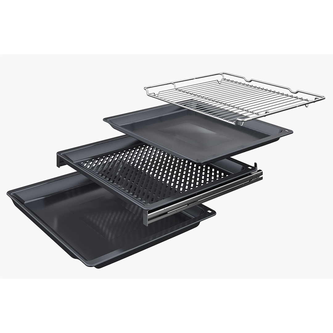 Bosch, 71 L, pyrolytic cleaning, black - Built-in oven