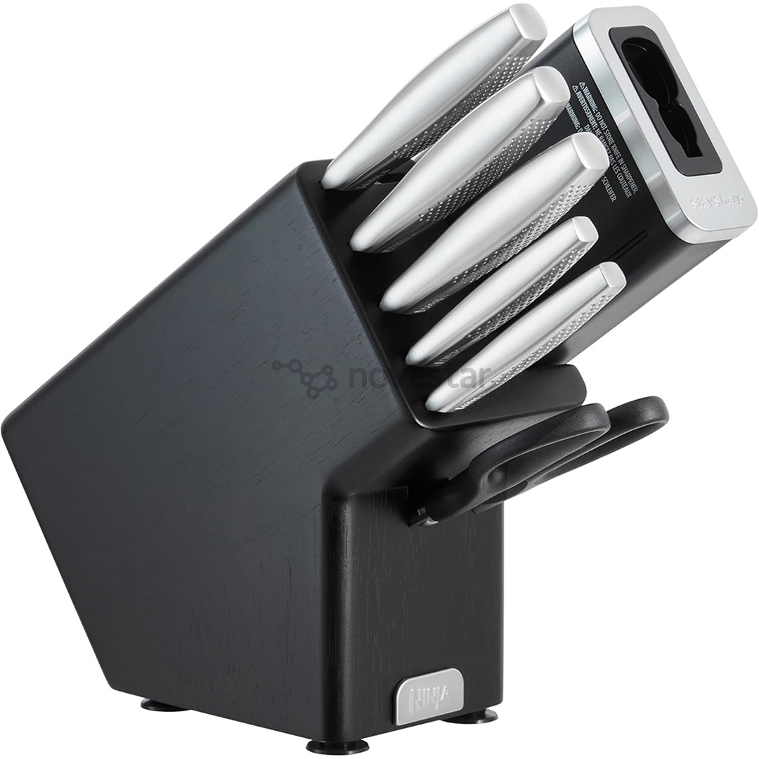 Ninja StaySharp, 6 dalių, nerūdijančio plieno/juodas - Peilių rinkinys su stovu