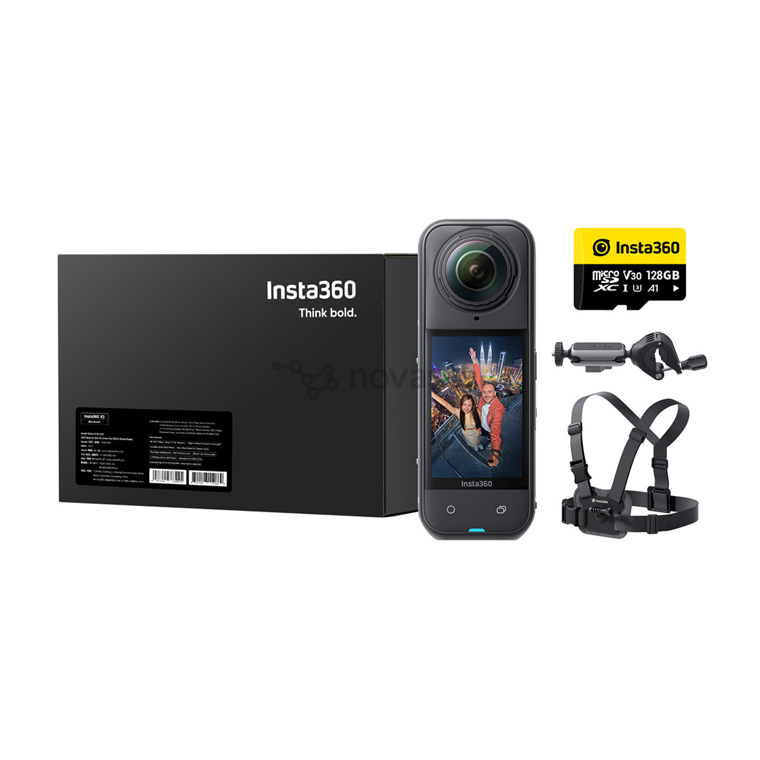 Insta360 X5 Road Cycling Bundle, 8K, 360º, черный - Экшн-камера