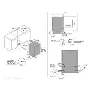 Asko, 14 komplektų talpa - Įmontuojama indaplovė