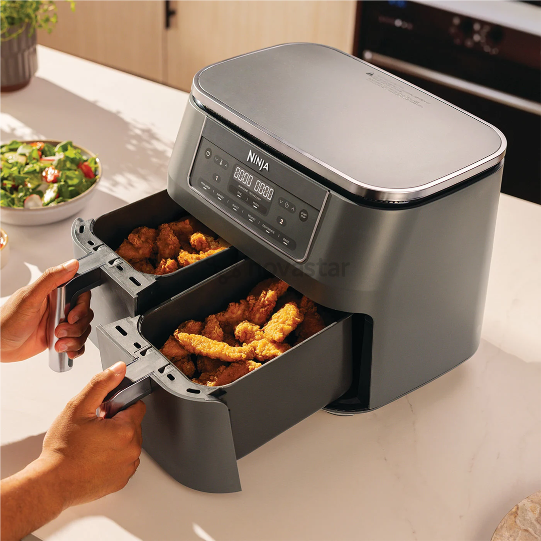 Ninja 6-in-1 Dual Zone, 7.6 L, 2470 W, tamsiai pilka - Karšto oro gruzdintuvė