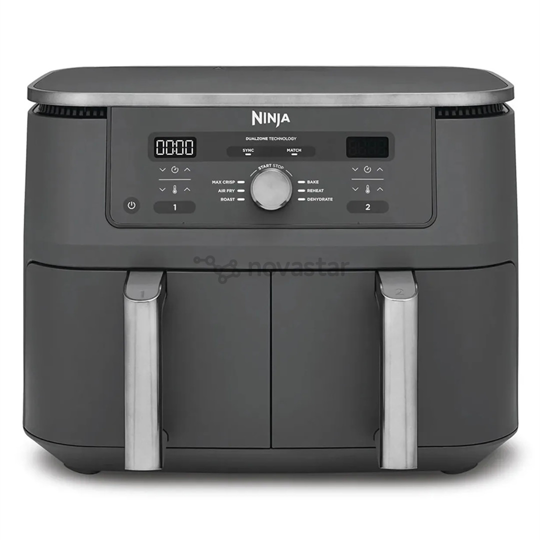 Ninja 6-in-1 Dual Zone, 9.5 L, 2470 W, tamsiai pilka - Karšto oro gruzdintuvė