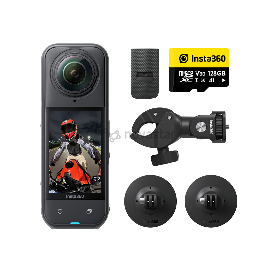 Insta360 X5 Motorcycle Bundle, 8K, 360º, juoda - Veiksmo kamera