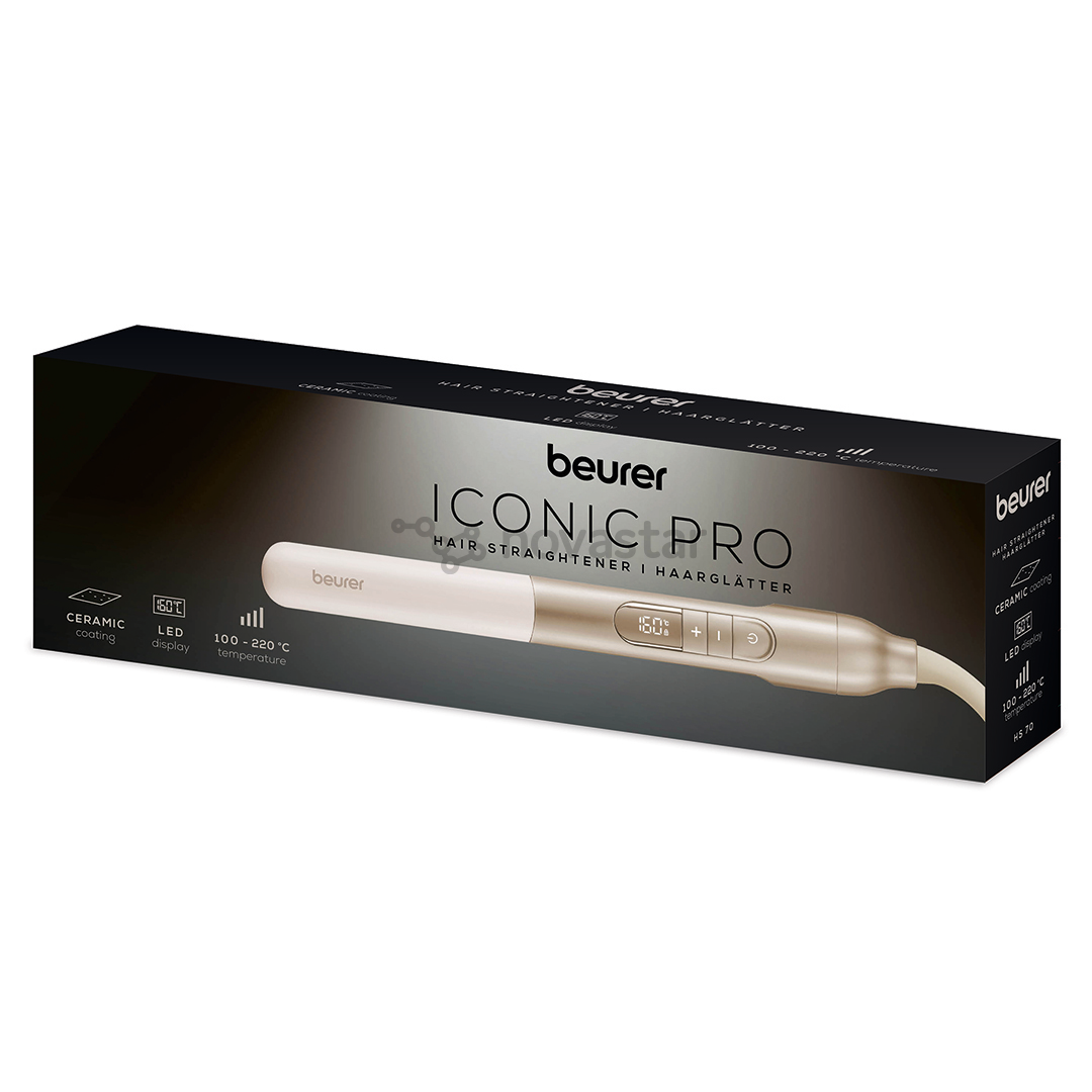 Beurer Iconic Pro, smėlio spalvos - Plaukų tiesintuvas