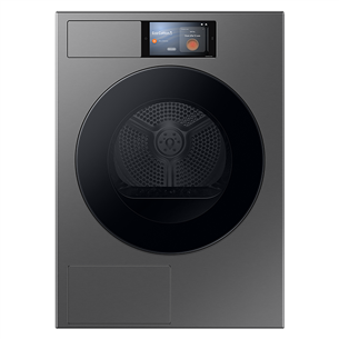 Samsung, heat pump, 9 kg, depth 60 cm, dark silver - Clothes dryer DV90F09F4SU4