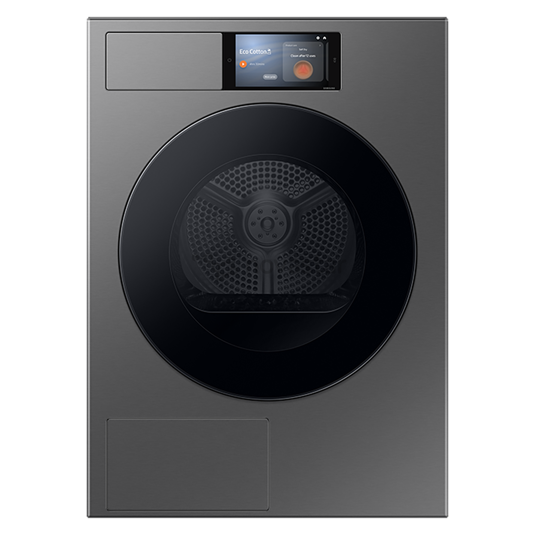 Samsung, heat pump, 9 kg, depth 60 cm, dark silver - Clothes dryer