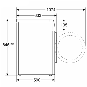 Bosch Series 6, 10 kg, gylis 59 cm, 1600 aps./min. - Skalbimo mašina