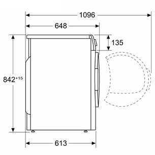 Bosch, Series 6, тепловой насос, 9 кг, глубина 61,3 см - Сушильная машина