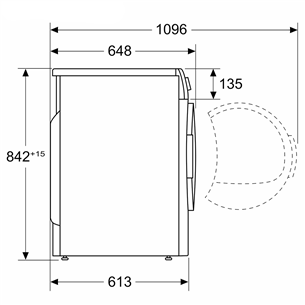 Bosch, Series 6, 9 kg, depth 61.3 cm - Clothes dryer