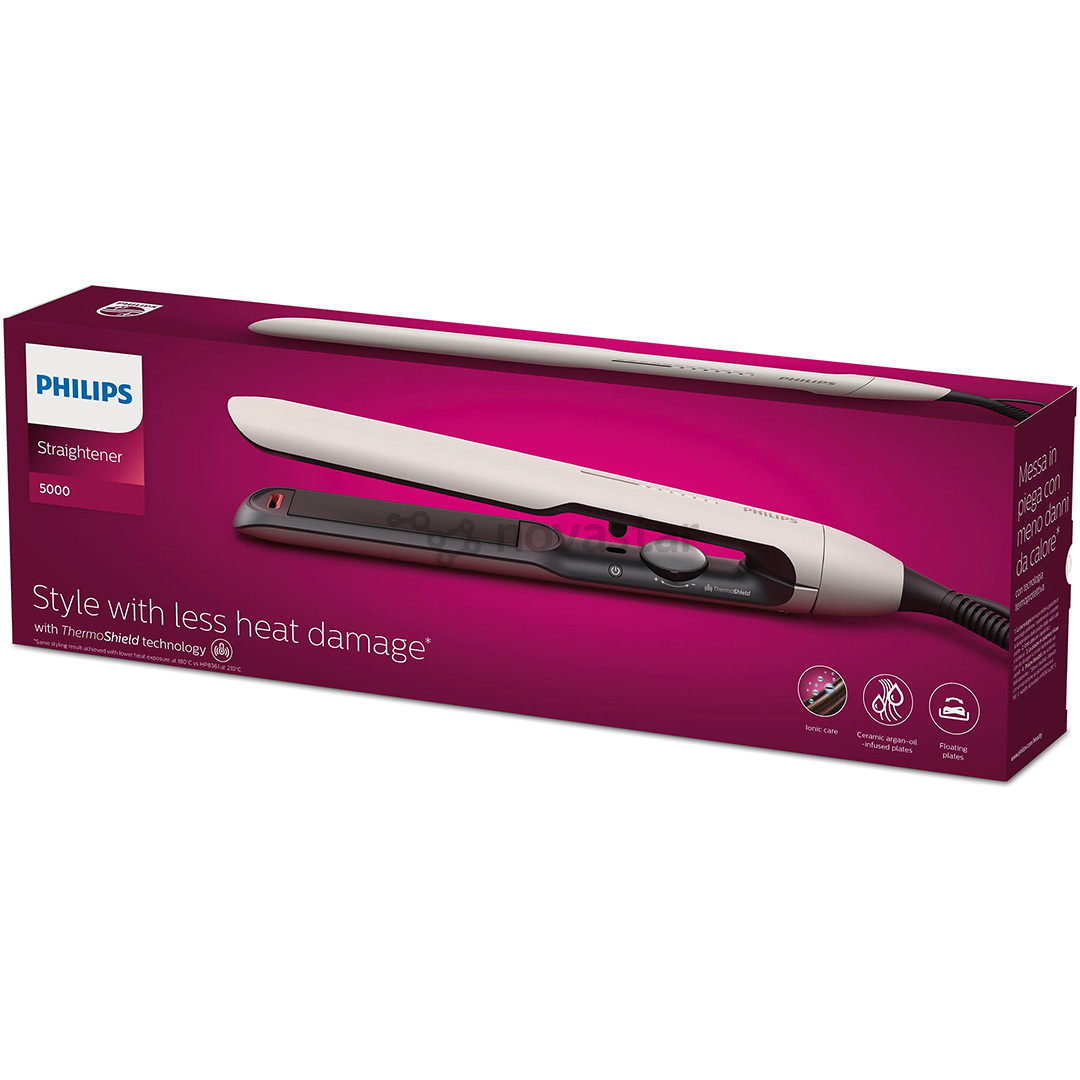 Philips 5000 Series, white - Hair straightener