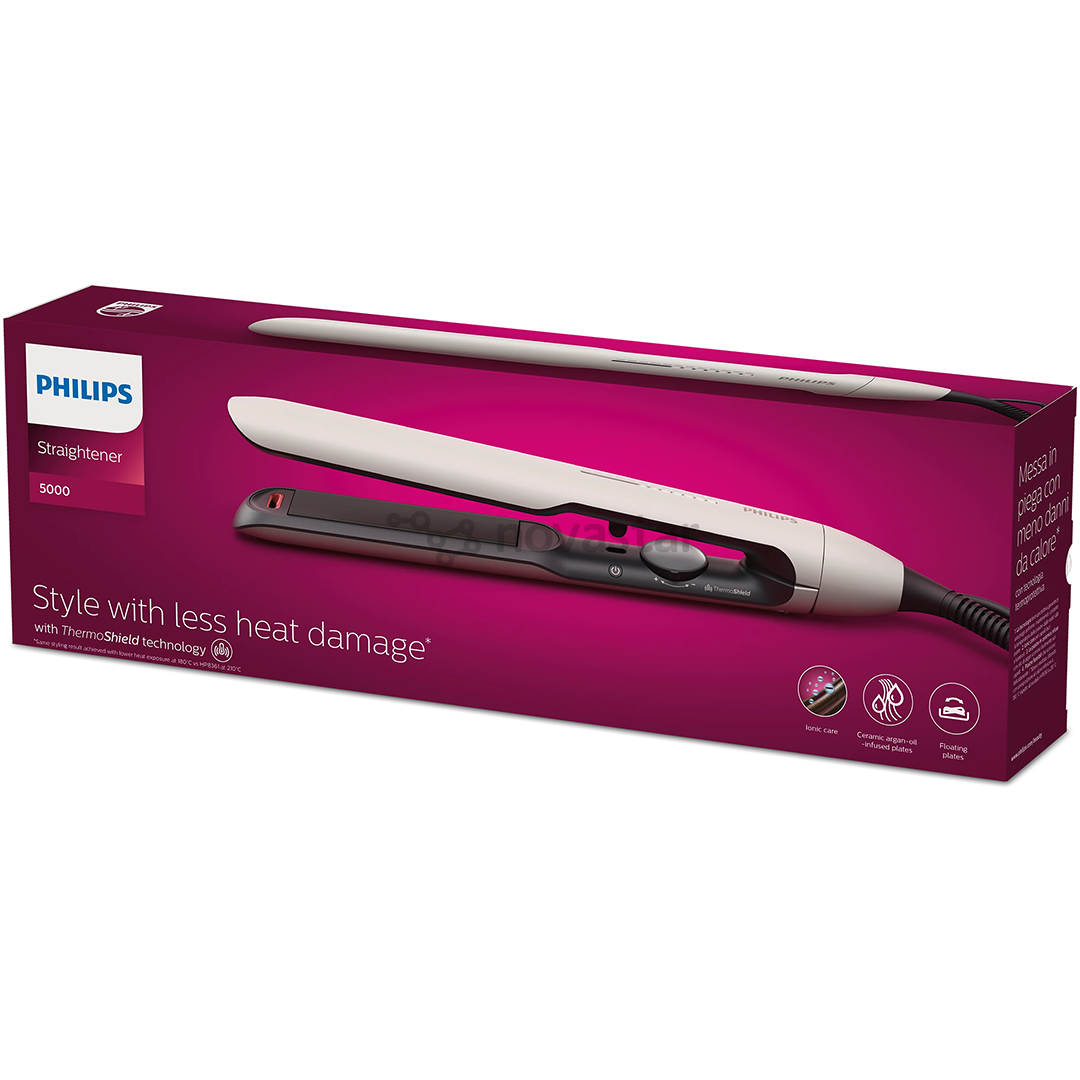 Philips 5000 Series, baltas - Plaukų tiesintuvas