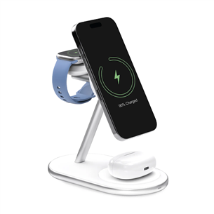 Puro Mag Station 3-in-1 Charging Stand, MagSafe, Qi2, baltas - Belaidis įkroviklis PUFCCSQIMAG6AWWHI