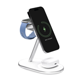 Puro Mag Station 3-in-1 Charging Stand, MagSafe, Qi2, baltas - Belaidis įkroviklis