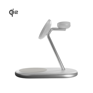 Puro Mag Station 3-in-1 Charging Stand, MagSafe, Qi2, baltas - Belaidis įkroviklis