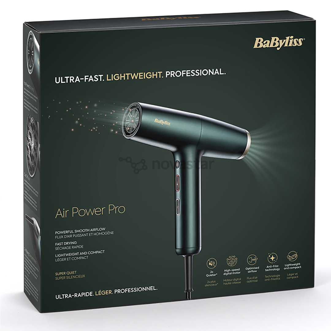 Babyliss Air Power Pro, 1700 W, žalias - Plaukų džiovintuvas