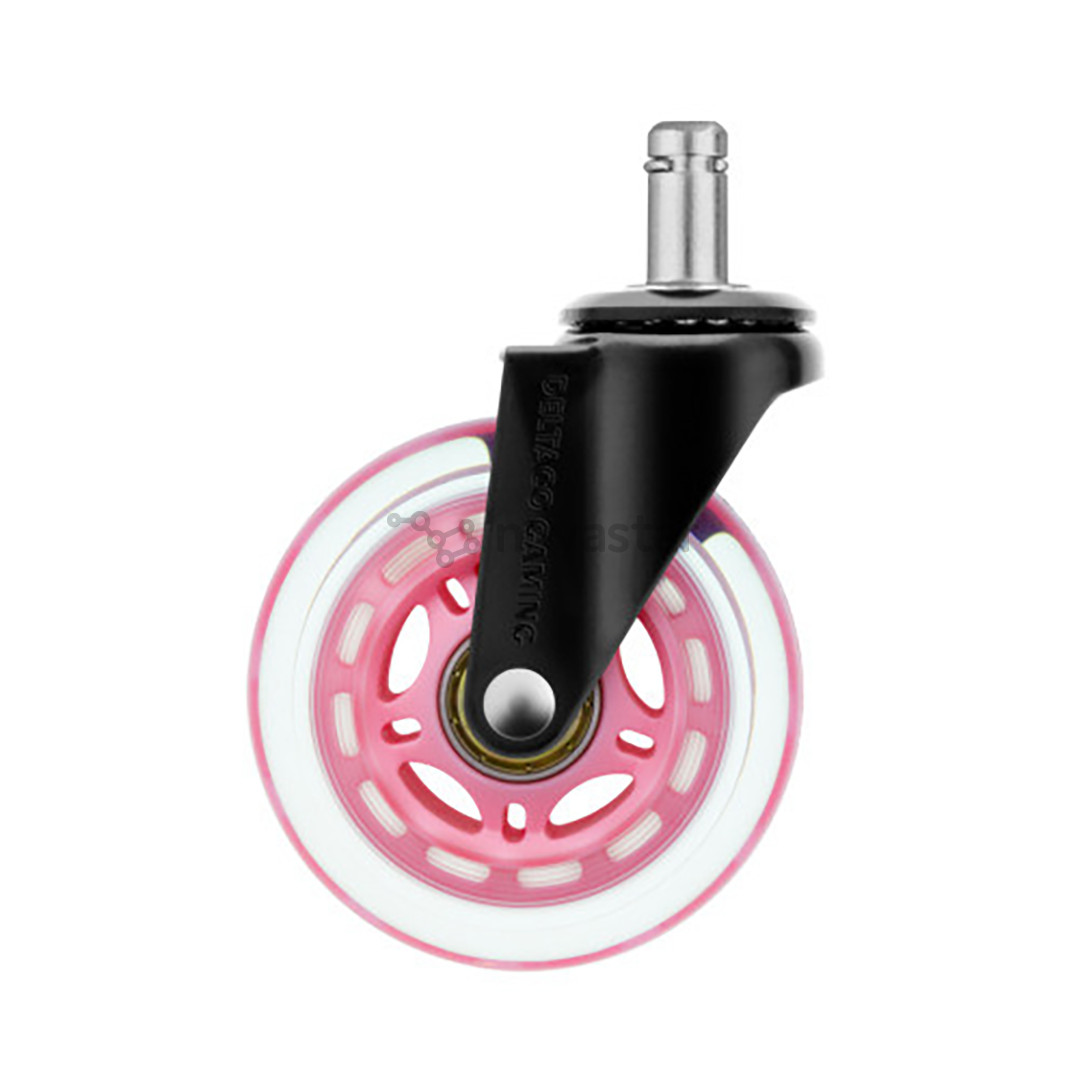 Deltaco GAM-157-P, 5 pcs, pink - Rubber wheels for gaming chair