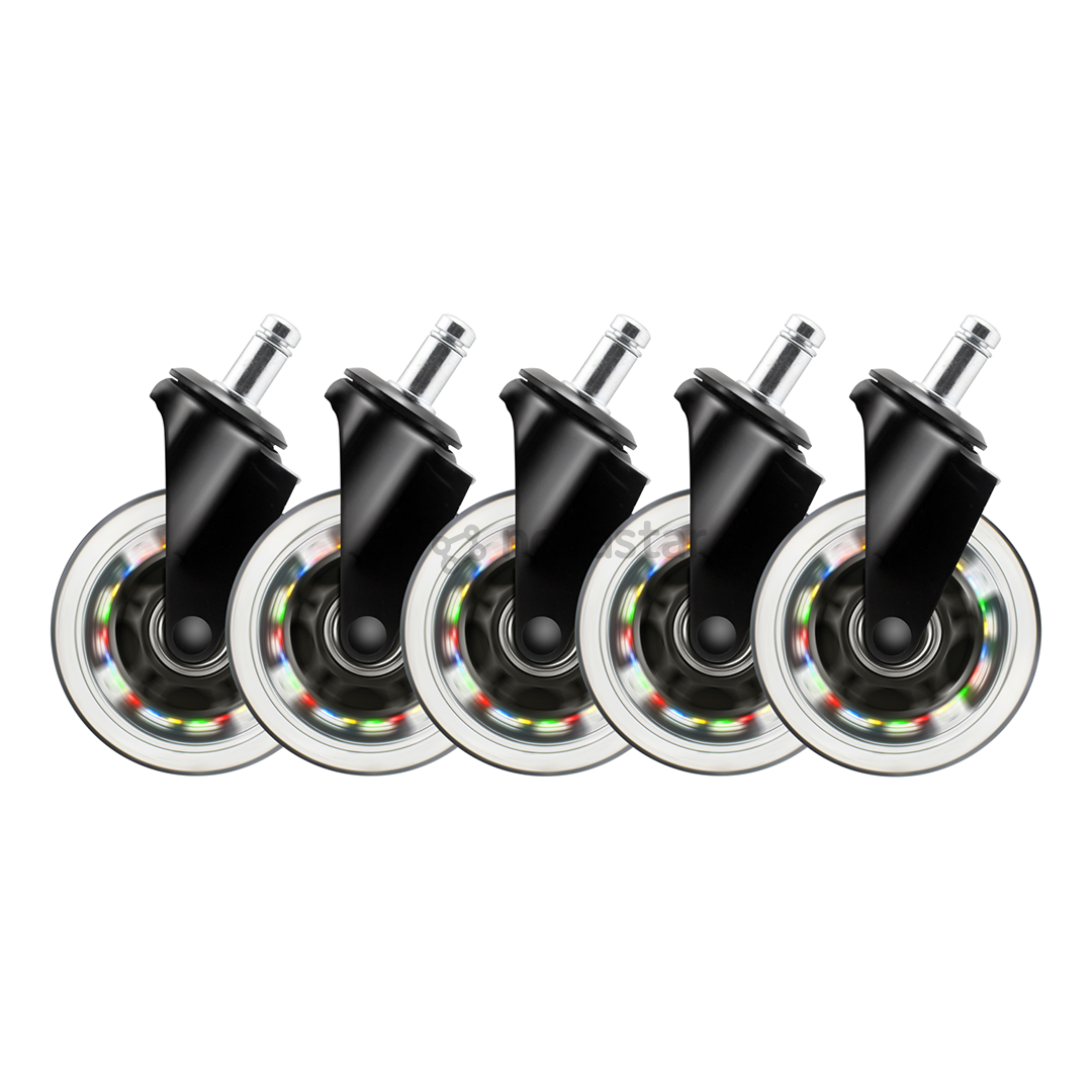 Deltaco GAM-141, 5 pcs, color - Rubber wheels for gaming chair
