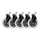 Deltaco GAM-157, 5 pcs, black - Rubber wheels for gaming chair