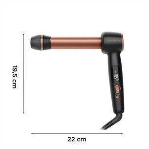 Rowenta Twist Curl, juodos/rožinės - Plaukų garbanojimo žnyplės