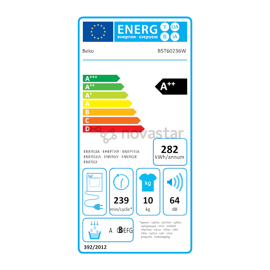 Beko, 10 kg + 10 kg - Washing machine + Clothes dryer