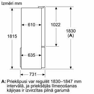 Bosch Series 4, No Frost, 605 L, 183 cm, juodo nerūdijančio plieno - SBS Šaldytuvas