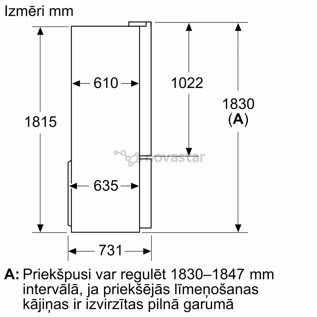 Bosch Series 4, No Frost, 605 L, 183 cm, juodo nerūdijančio plieno - SBS Šaldytuvas