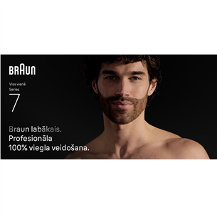 Plaukų kirpimo mašinėlė Braun Series 7, 11-in-1, tamsiai mėlyna
