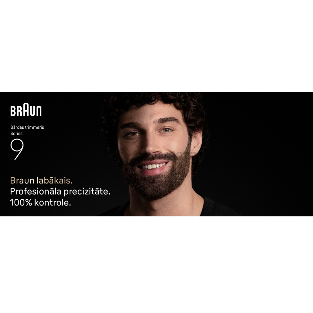 Braun Series 9, серый/черный - Триммер для бороды