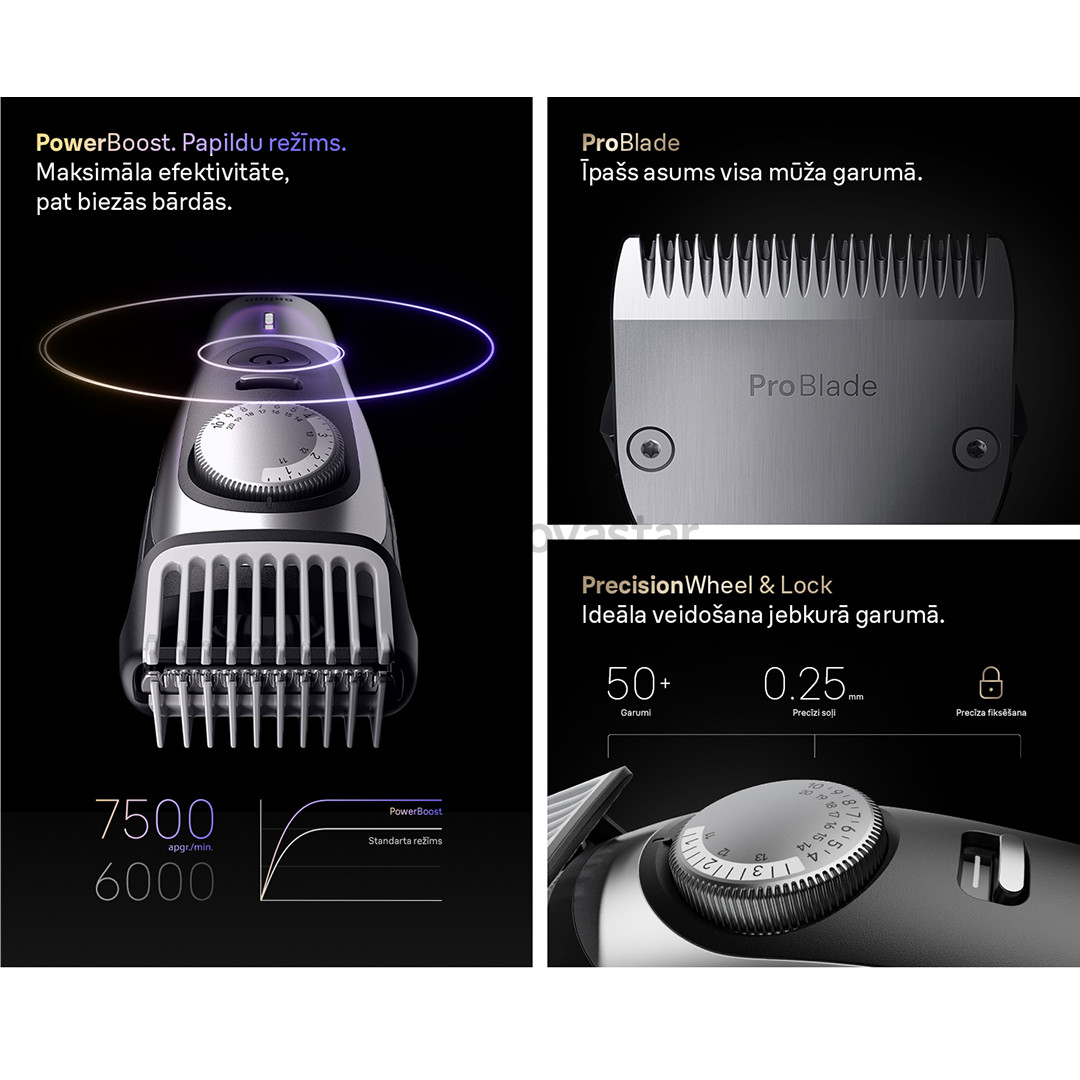 Braun Series 9, серый/черный - Триммер для бороды