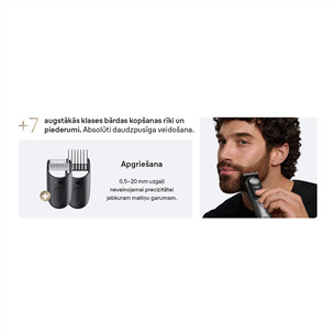 Braun Series 9, серый/черный - Триммер для бороды