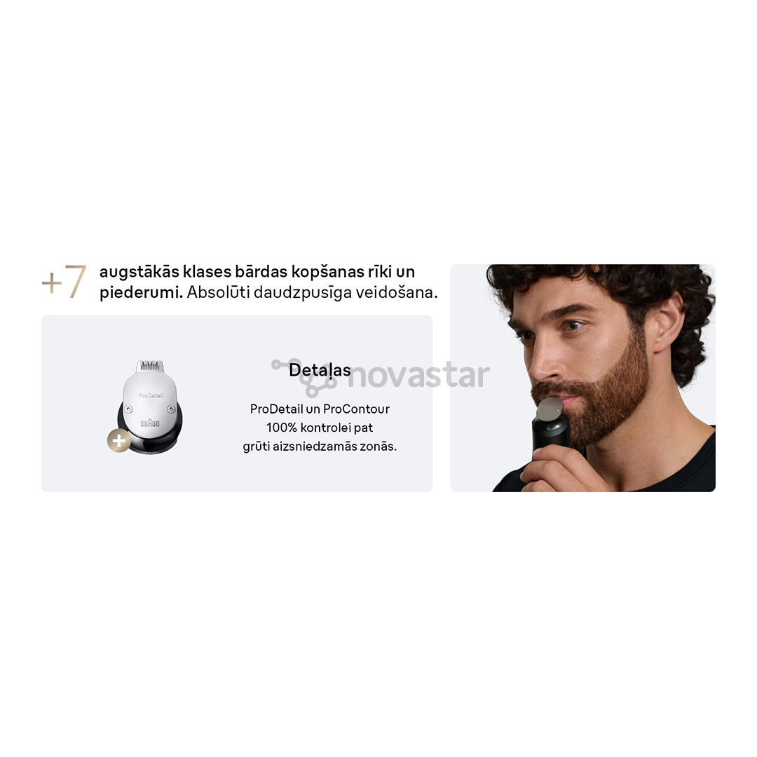 Barzdaskutė Braun Series 9, pilka/juoda