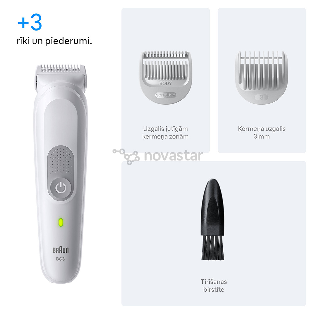 Kūno skustuvas Braun Series 3, baltas
